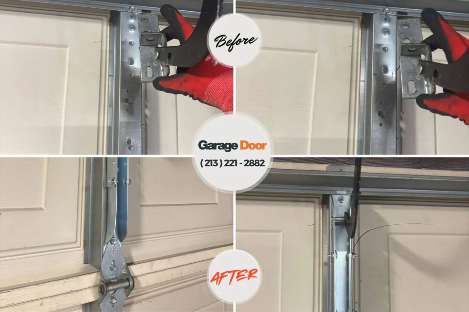 Before and after: garage door repair Columbia City, IN